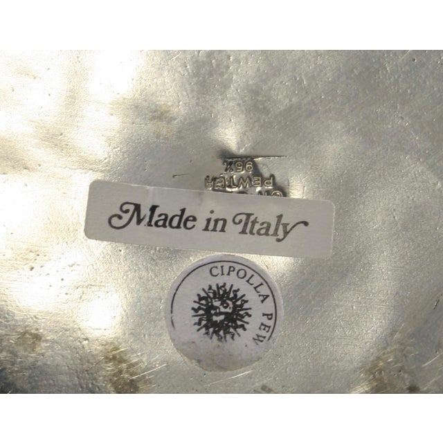 Cippola Italian Pewter Tray & Pitcher Set - 2 Pieces For Sale - Image 9 of 11