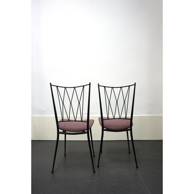 French Black Lacquered Chairs, 1950s, Set of 4 For Sale - Image 6 of 10