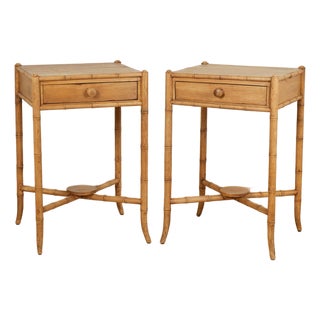 Pair of Antique English Pine Faux Bamboo Stands For Sale
