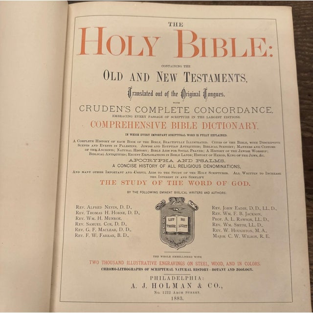 1883 Holy Bible With Illustrated History of the New and Old Testaments For Sale - Image 10 of 17