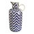 Late 20th Century Apropos Contemporary Blue & White Chevron Pattern Ceramic Pitcher Vase For Sale