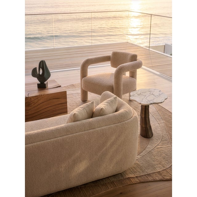 Palm Side Table in Calacatta Viola Marble and Brass by InsidherLand For Sale - Image 4 of 11