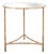Vintage French Pedestal Table in Gilded Metal with Imitation Bamboo Finish and Glass Top For Sale