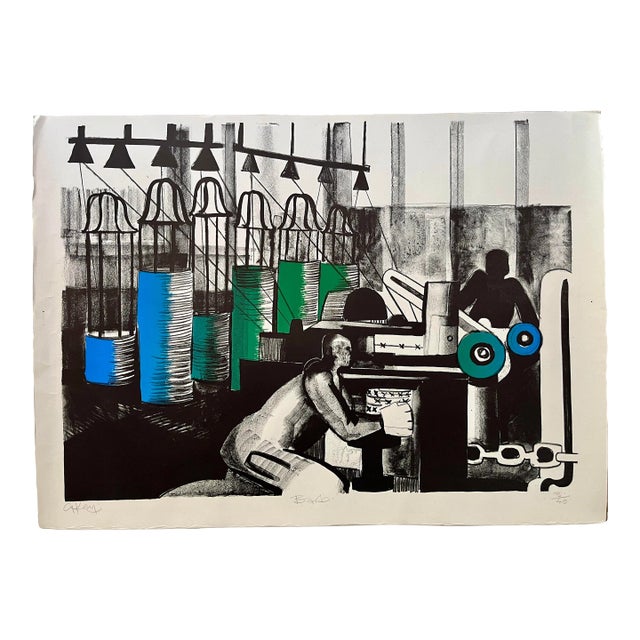 1974 Lithograph by British Artist Geoffrey Key "Barb" Signed Numbered Sealed For Sale