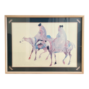 Carol Grigg 'The Guardians' Native American Watercolor Lithograph, 1980s