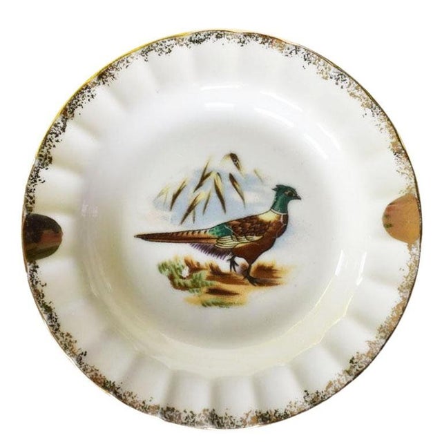Mid 20th Century Round Ceramic Gold Pheasant Ashtray or Trinket Dish, Yoko Boeki Japan For Sale - Image 5 of 5