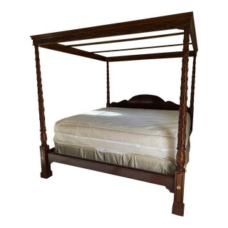 1990s Lineage - Solid Mahogany Canopy Bed For Sale