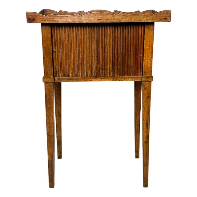 Antique Nightstand with Roller Door, 19th Century For Sale