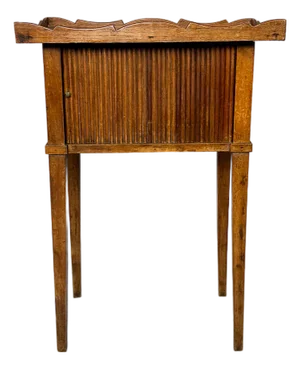 Antique Nightstand with Roller Door, 19th Century