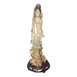Early 20th Century Soapstone Statue of Guanyin
