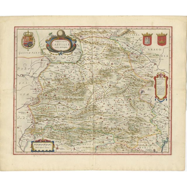 Antique Map of Spain from Blaeu, 1642 For Sale - Image 12 of 12