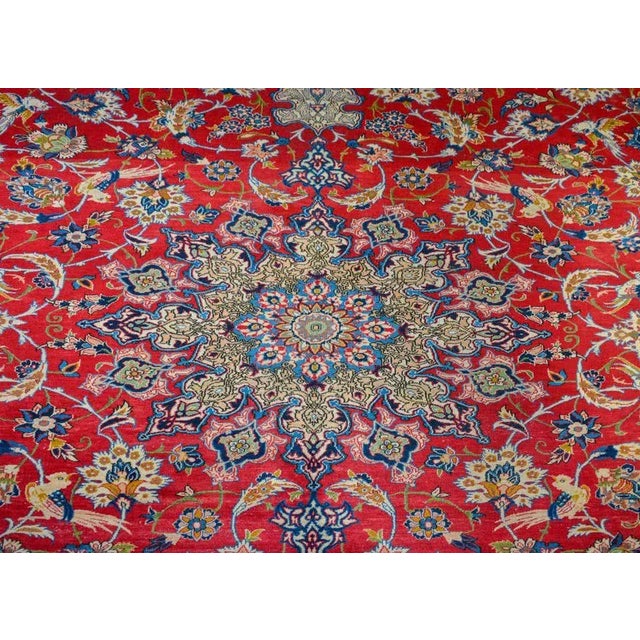 Raspberry Red Mid-20th Century Isfahan Rug For Sale - Image 8 of 11
