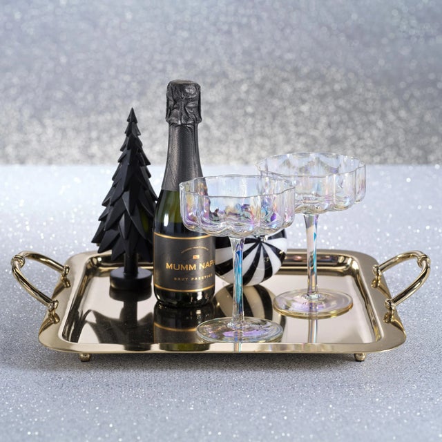 Reinhard 4-Piece Set Handblown Coupe Glasses, Luster For Sale - Image 4 of 4