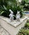 Vintage Cast Iron Gentleman Rabbit Garden Statues - Set of 2 Dapper Hare Figures (Pipe & Goblet) For Sale - Image 10 of 12