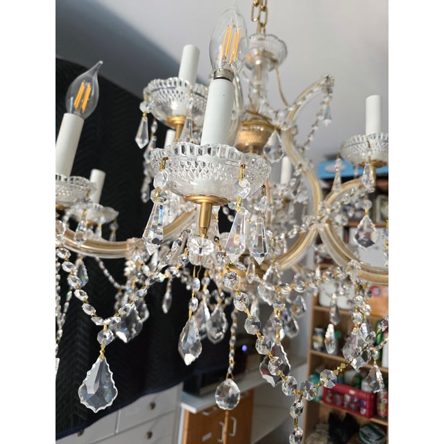 13 Light Maria Theresa Style Crystal Chandelier For Sale In New York - Image 6 of 8
