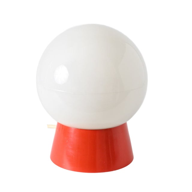 Space Age Orange and White Table Lamp, 1960s For Sale