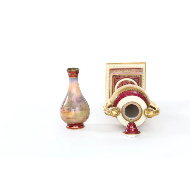 Contemporary 19th Century Porcelain Covered Urn / Small Vase For Sale - Image 3 of 10