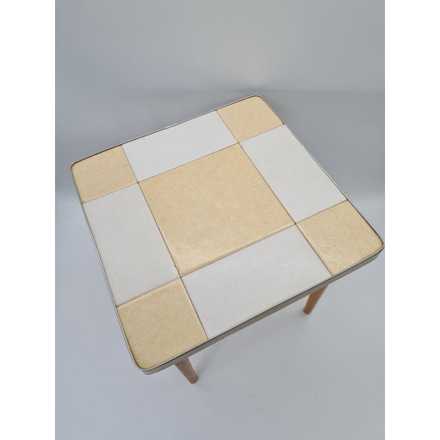 Small Mid-Century Modern Coffee Table with Ceramic Top, 1960s-1970s For Sale - Image 3 of 10
