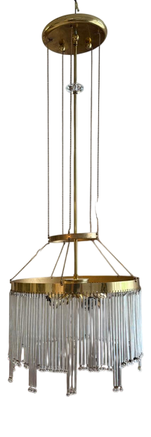 Art Nouveau Pendant Lamp in Brass, 1920s