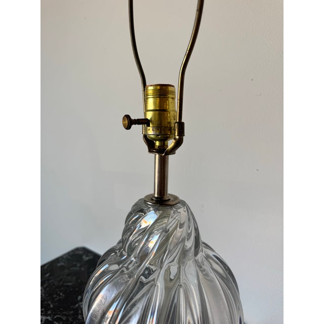 Mid-Century Modern 1970s Mid-Century Hand Blown Clear Murano Glass Table Lamp by the Marbro Lamp Company For Sale - Image 3 of 7