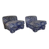 Billy Baldwin Style Turkish Cornered Slipper Chairs For Sale