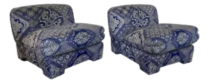 Billy Baldwin Style Turkish Cornered Slipper Chairs