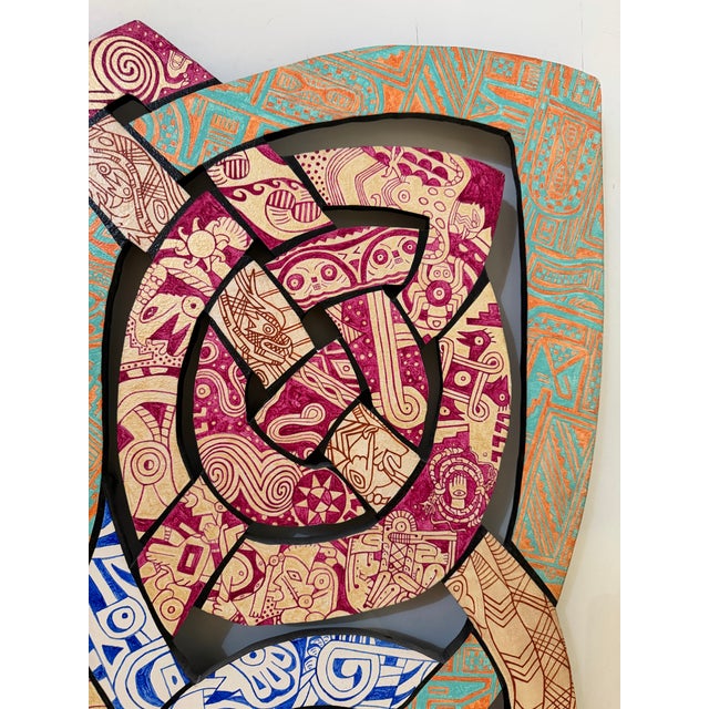 1990s 1990 Charles Greeley Santa Fe Carved Wood Wall Sculpture For Sale - Image 5 of 12