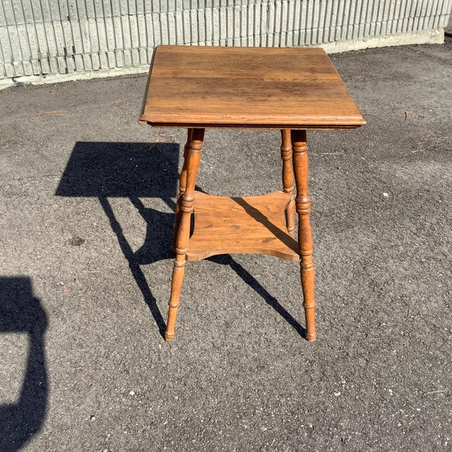 1920s Antique Oak Plant Stand For Sale - Image 9 of 9
