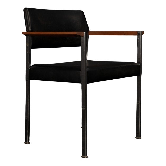 Mid-Century Black Armchair, 1960s For Sale