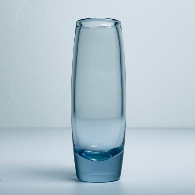 Original Blue Glass Vase by Per Lütken for Holmegaard, Denmark, 1960s For Sale - Image 17 of 17
