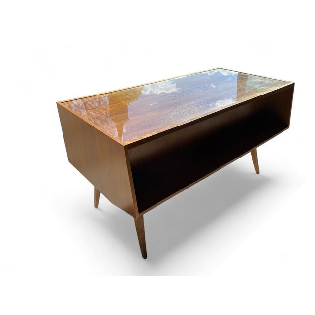 Walnut Veneer Desk attributed to Franz Ehrlich, 1950s For Sale - Image 12 of 18