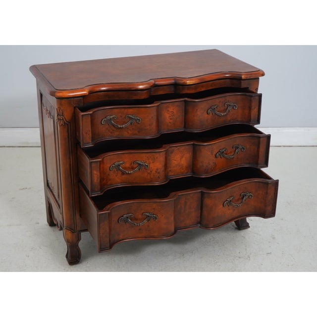 French Theodore Alexander Burl Walnut French Commode For Sale - Image 3 of 17