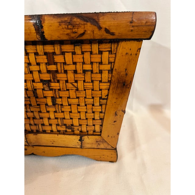 Traditional Vintage Burnt Bamboo Planter Decor For Sale - Image 3 of 8