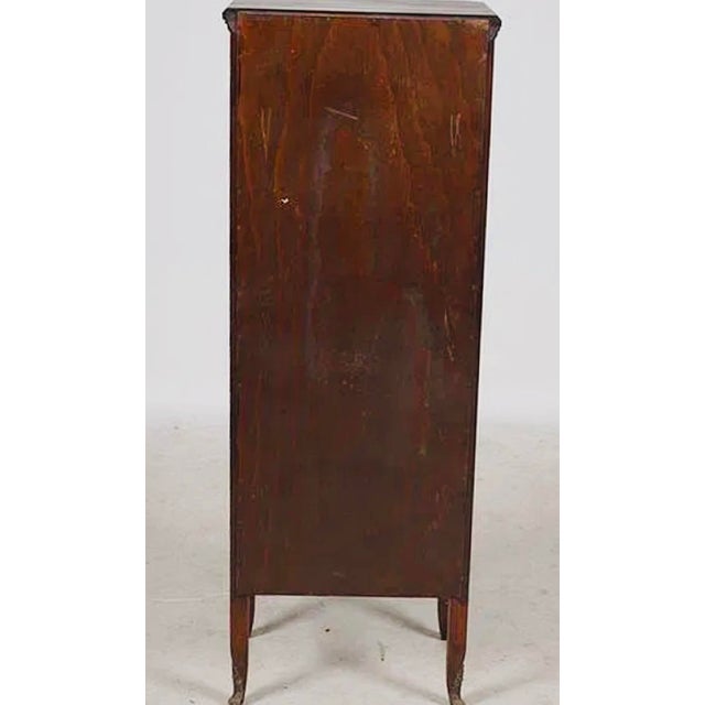 Wood 1900-1909 Petite French Louis XVI Parquetry Seven-Drawer Semainier With Marble Top For Sale - Image 7 of 7