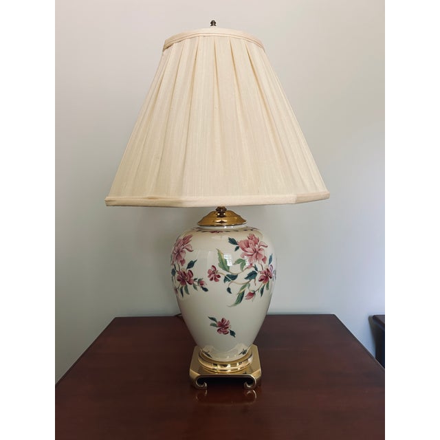 American Late 20th Century Barrington by Lenox Lamp With Shade For Sale - Image 3 of 4
