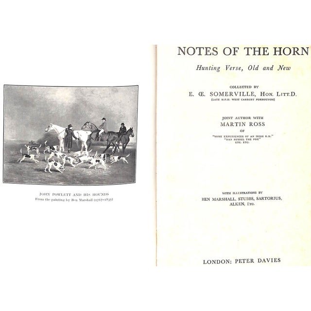 SOMERVILLE, E. Oe. [95] pp. Peter Davies 9 5/8" x 6 1/4" w/ illustrations by Ben Marshall, Stubbs, Sartorius, Alken, Etc.