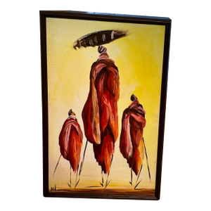 Vintage Lithograph of Maasai Ladies, "Stepping Out in Style" Reproduction