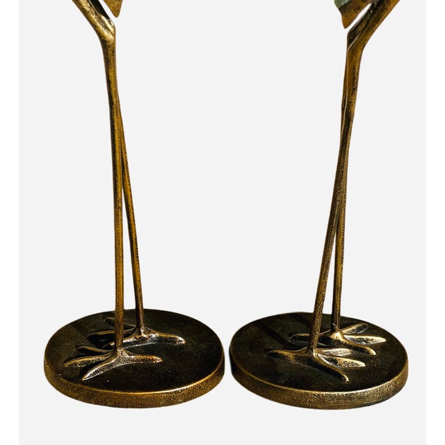 Coastal Sculptural Crane Garden Statues For Sale - Image 3 of 14