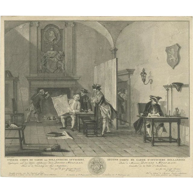 Mid 18th Century J. Houbraken after C. Troost, Corps de Garde, 1760, Engraving on Paper For Sale - Image 5 of 5