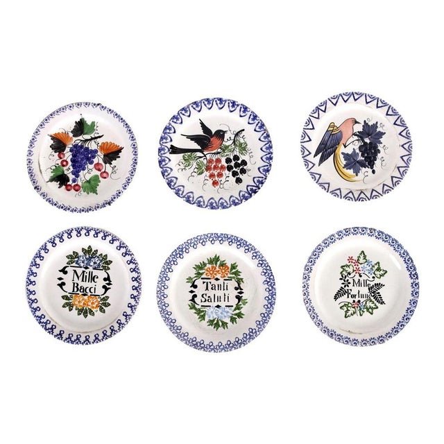Vintage Majolica Plates, Set of 6 For Sale - Image 16 of 17