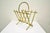 Mid 20th Century Vtg Italian Hollywood Regency Gold Gilt Faux Bamboo Tole Magazine Rack Holder For Sale - Image 11 of 12