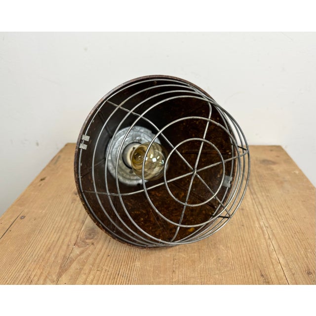 Industrial Brown Bakelite Pendant Light from VEB Narva, 1960s For Sale - Image 16 of 17