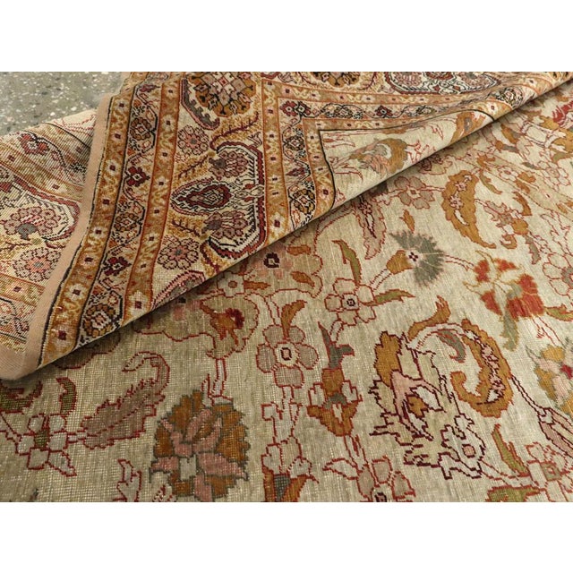 Ivory Galerie Shabab Collection Early 20th Century Turkish Silk Kayseri Rug For Sale - Image 8 of 8