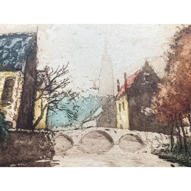Brown Vintage Landscape Prints of Brugge Belgium by Van Host - A Pair For Sale - Image 8 of 15