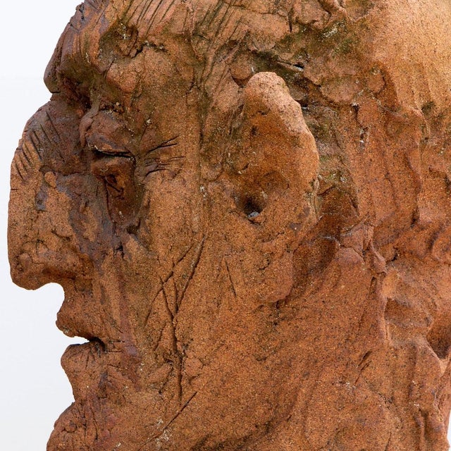 Ceramic Expressionist Head in White Stoneware with Bismuth Rakú Glaze, 2010s For Sale - Image 18 of 18