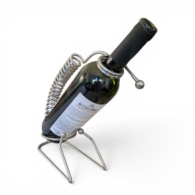 Vintage Postmodern Industrial Coiled Wine Bottle Holder Stand For Sale - Image 10 of 16