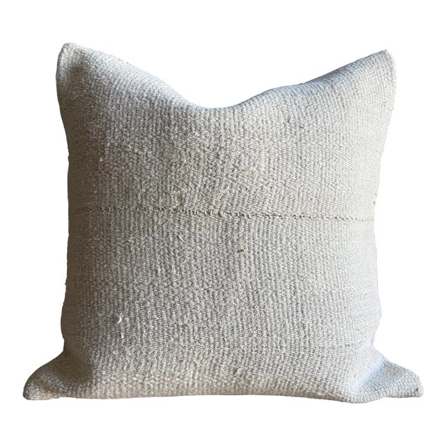 Vintage Rug Pillow Cover With Original Seams For Sale