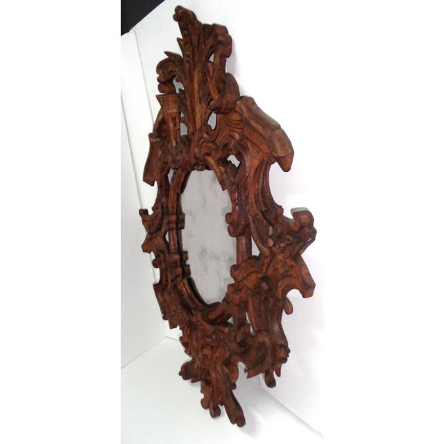 Northern Italian Baroque Style 'Green Man' Wood Frame Mirror For Sale - Image 9 of 11