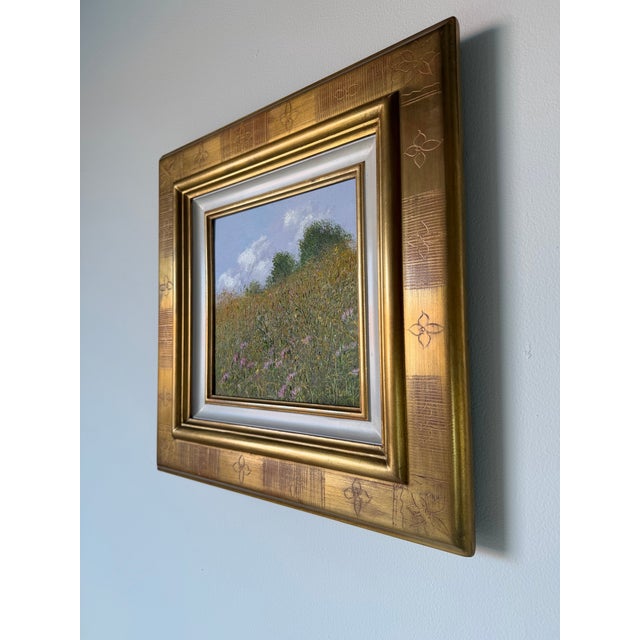 2003 Patrice Marchal “Fertilité” French Wildflower Landscape Oil on Canvas Painting – Framed For Sale - Image 4 of 12