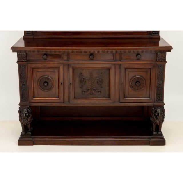 Renaissance Revival Carved Walnut Sideboard For Sale - Image 4 of 15